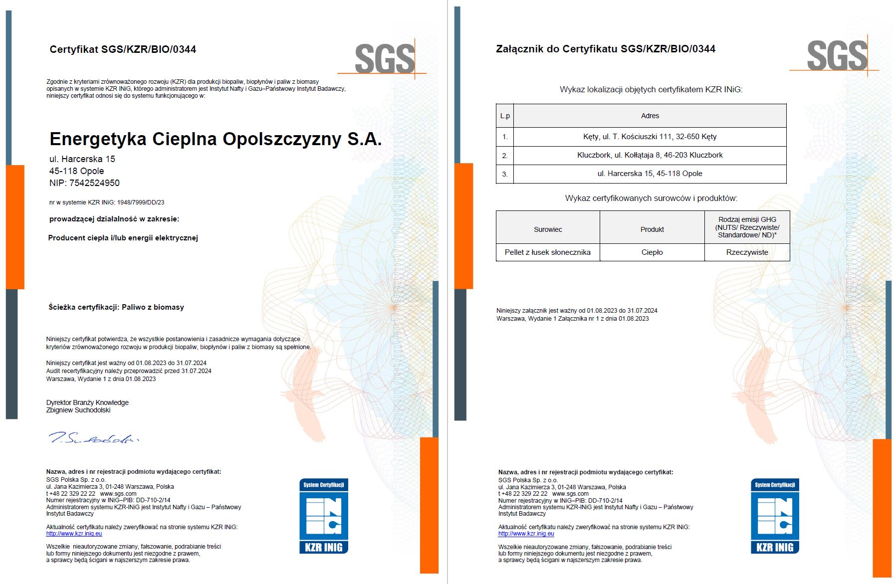 ECO z certyfikatem na produkcję zielonego ciepła z biomasy